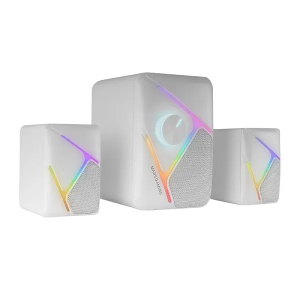 Mars Gaming MS-H21 Altavoces Gaming RGB 2.1 y Subwoofer 35W Blanco 