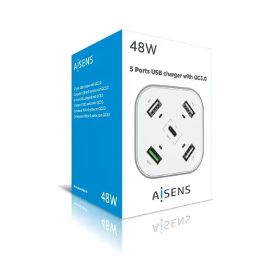 Aisens ASCH-5PQC-W Hub de Carga USB-C/4xUSB 48W Blanco Aisens ASCH-5PQC-W Hub de Carga USB-C/4xUSB 48W Blanco