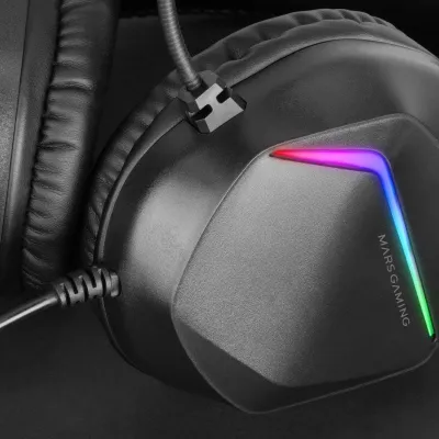 Mars Gaming MH122 Auriculares Gaming FRGB Negros