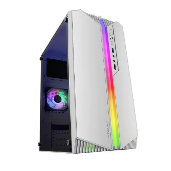 Mars Gaming MC-S1 Caja PC Micro-ATX Ultra-Compacta ARGB 12 Modos USB 3.0 Ventana Blanco