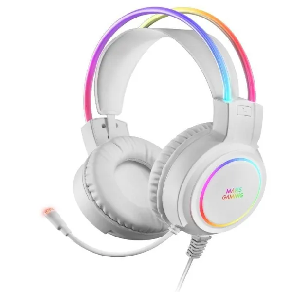 Mars Gaming MHRGBW Auriculares Gaming RGB Blancos 
