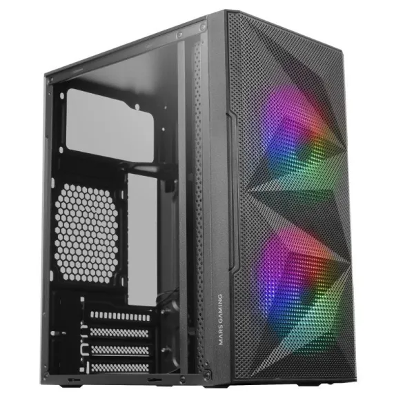 Mars Gaming MC-ME Minitorre FRGB Cristal Templado USB 3.0 Negra