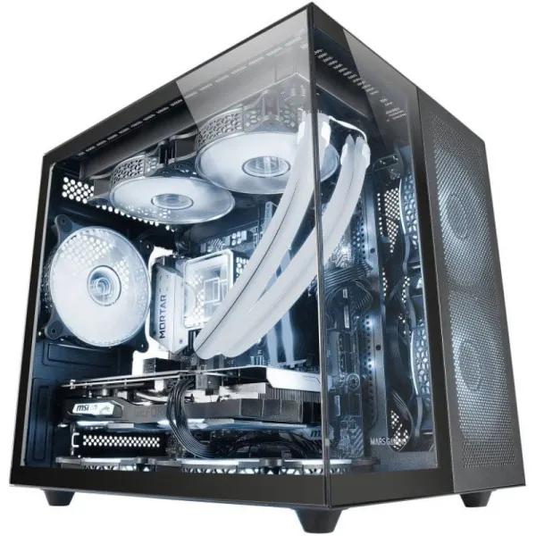 Mars Gaming MC-NOVAM Minitorre Cristal Templado USB-C Negra