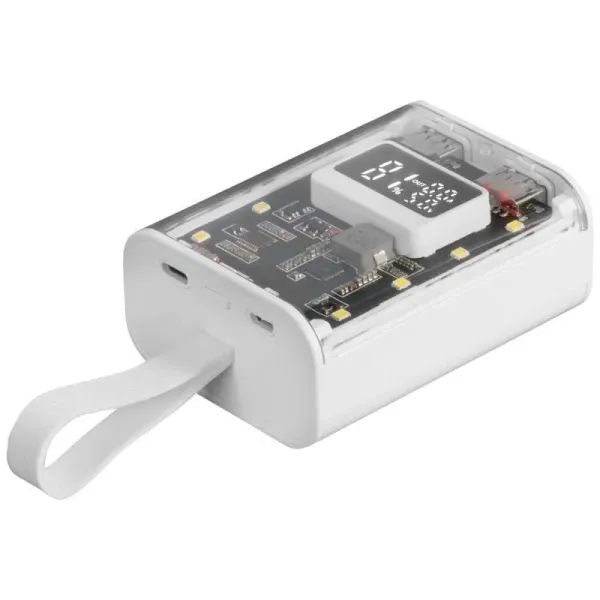 Mars Gaming MPK-10K PowerBank Compacta con Pantalla de Carga Múltiple 10000mah 22.5W Blanco 