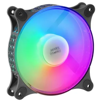 Mars Gaming MFDUO Kit 2 Ventiladores FRGB Rainbow 120mm Negros