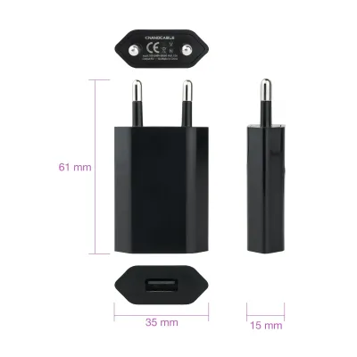 Nanocable Cargador USB 5W Negro Nanocable Cargador USB 5W Negro