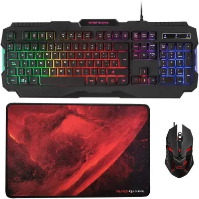 Pack Gaming Mars Gaming MCP118/ Teclado + Ratón Óptico + Pack Gaming Mars Gaming MCP118/ Teclado + Ratón Óptico +