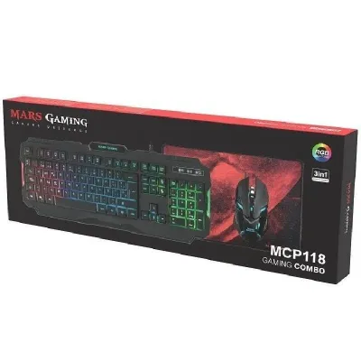 Pack Gaming Mars Gaming MCP118/ Teclado + Ratón Óptico + Pack Gaming Mars Gaming MCP118/ Teclado + Ratón Óptico +