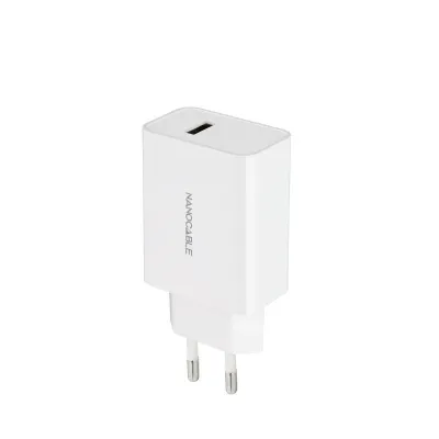 Cargador de Pared Nanocable 10.10.2003/ 1xUSB/ 2.1A/ Blanco