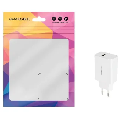 Cargador de Pared Nanocable 10.10.2003/ 1xUSB/ 2.1A/ Blanco