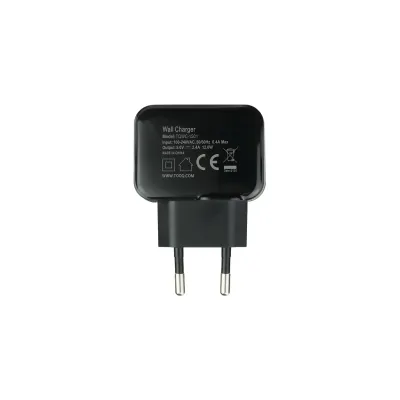 Cargador de Pared TooQ TQWC-1S01/ 1xUSB/ 12W/ Negro Cargador de Pared TooQ TQWC-1S01/ 1xUSB/ 12W/ Negro