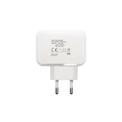 TooQ Cargador de Pared USB + USB-C 27W Blanco