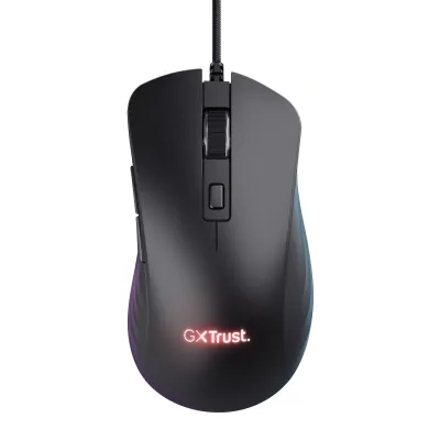 Trust GXT924 YBAR Plus Ratón Gaming RGB 25600 DPI Negro