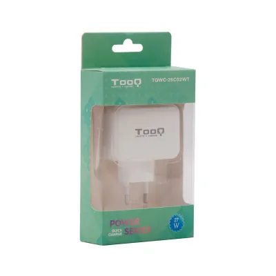 TooQ Cargador de Pared USB + USB-C 27W Blanco