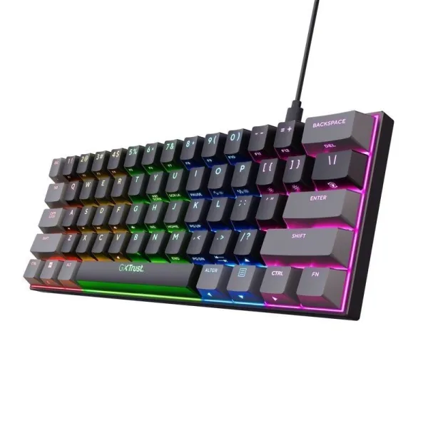 Trust GXT 867 Acira 60 Teclado Gaming Mecánico 60% RGB Switch Outemu Red Negro