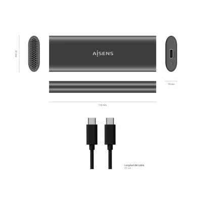 Aisens ASM2-015GR Caja Externa para Disco SSD M.2 SATA/NVMe Aisens ASM2-015GR Caja Externa para Disco SSD M.2 SATA/NVMe
