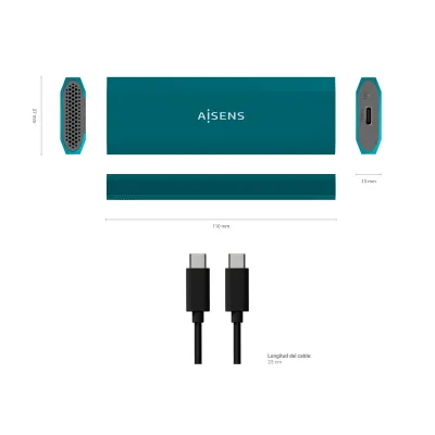 Aisens ASM2-019BLU Caja externa Azul Ultra SLIM para SSD M.2 Aisens ASM2-019BLU Caja externa Azul Ultra SLIM para SSD M.2