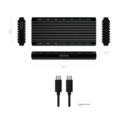 Aisens ASM2-RGB012B Caja Externa para Disco SSD M.2 SATA/NVMe Aisens ASM2-RGB012B Caja Externa para Disco SSD M.2 SATA/NVMe