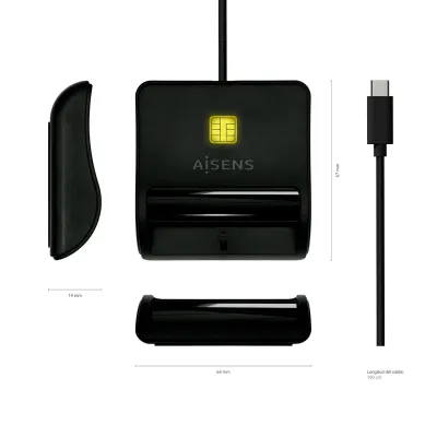 Aisens ASCR-SN03C-BK Lector de DNI USB-C