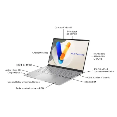 Portátil ASUS Vivobook S 14 OLED M5406NA-QD082W AMD Ryzen 5