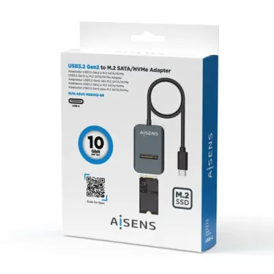Aisens ASUC-M2D012-GR Dock de USB-C a M.2 (NGFF) SATA/NVMe Gris Aisens ASUC-M2D012-GR Dock de USB-C a M.2 (NGFF) SATA/NVMe Gris
