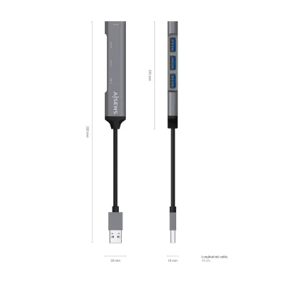 Aisens A106-0540 Hub USB 3.0 x4 Puertos