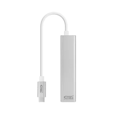 Nanocable Conversor USB-C a Ethernet Gigabit + 3x USB 3.0 15cm
