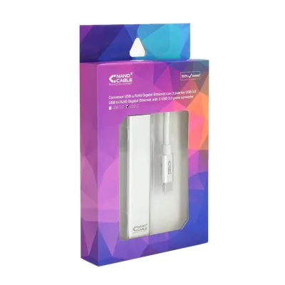 Nanocable Conversor USB-C a Ethernet Gigabit + 3x USB 3.0 15cm