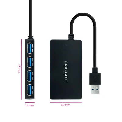 Nanocable 10.16.4403 Hub 4x USB 3.0 Negro Nanocable 10.16.4403 Hub 4x USB 3.0 Negro