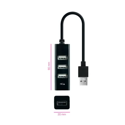 Nanocable 10.16.4404 Hub 4x USB 2.0 Negro