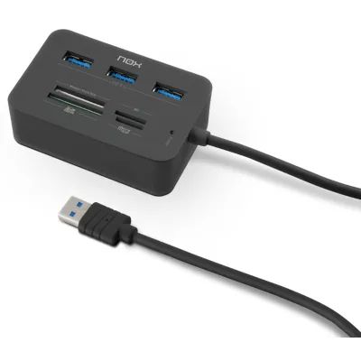 Hub USB 3.0 Nox Reader One/ 3xUSB/ 1x Lector de Tarjetas Hub USB 3.0 Nox Reader One/ 3xUSB/ 1x Lector de Tarjetas