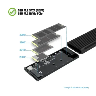 TooQ Shinobi Caja Externa para SSD M.2 NGFF/NVMe USB-C 3.1 Gen2 TooQ Shinobi Caja Externa para SSD M.2 NGFF/NVMe USB-C 3.1 Gen2