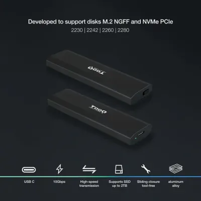 TooQ SHURA Caja Externa para SSD M.2 NGFF/NVMe Negra TooQ SHURA Caja Externa para SSD M.2 NGFF/NVMe Negra