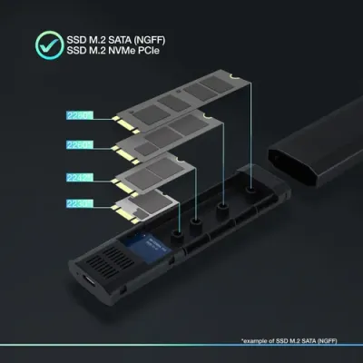 TooQ SHURA Caja Externa para SSD M.2 NGFF/NVMe Negra TooQ SHURA Caja Externa para SSD M.2 NGFF/NVMe Negra