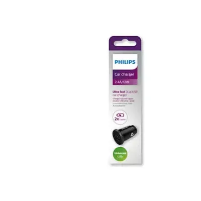 Cargador de Coche Philips DLP2510/ 2xUSB/ 12W Cargador de Coche Philips DLP2510/ 2xUSB/ 12W