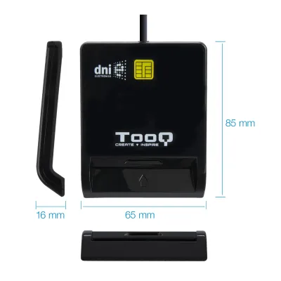 TooQ TQR-211B Lector de DNIe USB-C Negro