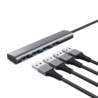 Trust Halyx HUB USB-C a 4 Puertos USB 3.2 Gris
