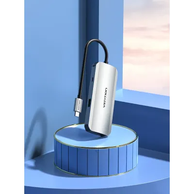Hub USB Tipo-C Vention TNAHB/ 4xUSB/ 1xMicroUSB PD