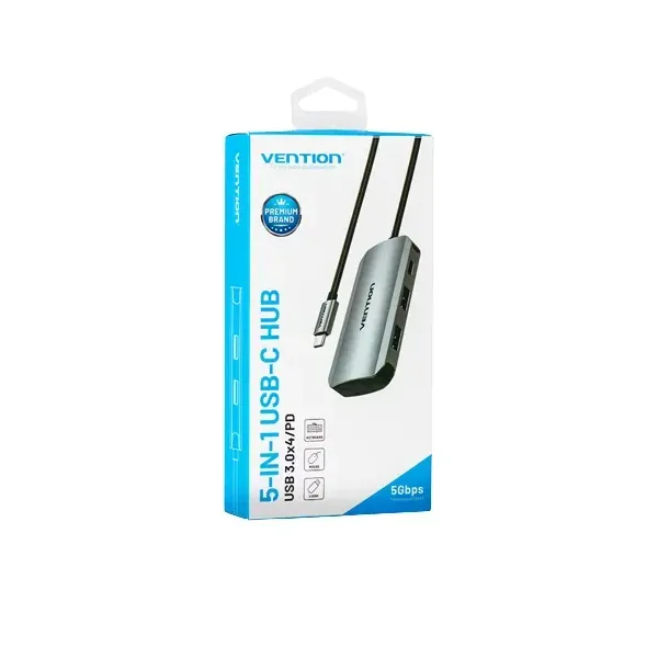 Hub USB Tipo-C Vention TNBHB/ 4xUSB/ 1xUSB Tipo-C PD