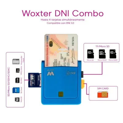 Woxter Lector Combo DNI-e USB + Smart Cards Azul Woxter Lector Combo DNI-e USB + Smart Cards Azul