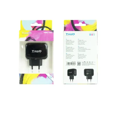 TooQ TQWC-1S02 Cargador de Pared 2xUSB 5V 3.4A 17W Negro