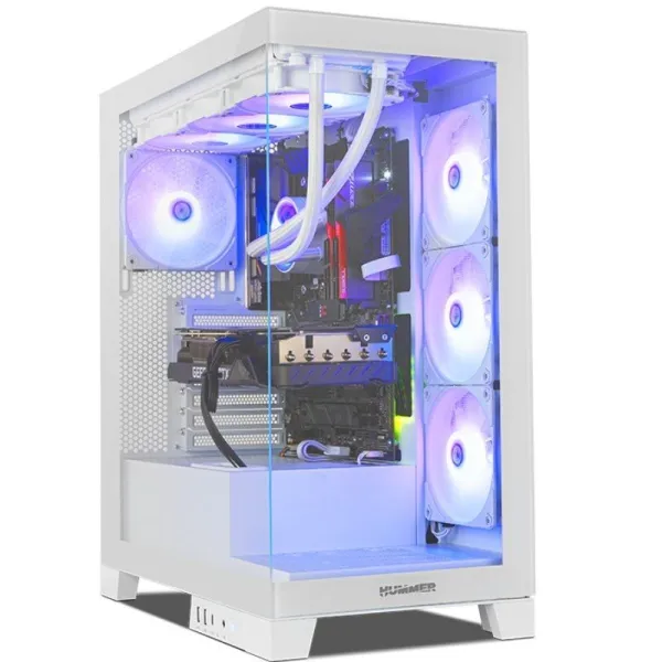 Torre PC NOX Hummer GLOCK ARGB Semitorre ATX Cristal Templado USB-C Blanca