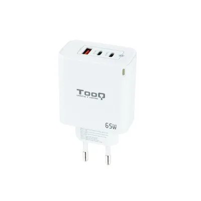 Cargador Gan de Pared TooQ TQWC-GANQC2PD65WT/ 2xUSB Tipo-C/