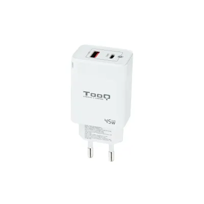 TooQ TQWC-GANQCPD45WT Cargador de Pared Dual USB-C/USB 2.0 45W