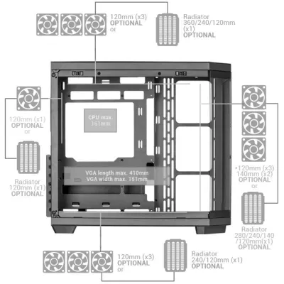 Torre PC Mars Gaming MC-3TCORE Semitorre ATX Cristal Templado Torre PC Mars Gaming MC-3TCORE Semitorre ATX Cristal Templado