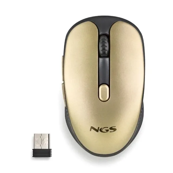 NGS Evo Rust Gold Ratón Inalámbrico Recargable 1600DPI Teclas Silenciosas