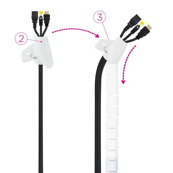 Nanocable Organizador de Cables Flexible 25mm 3m Blanco