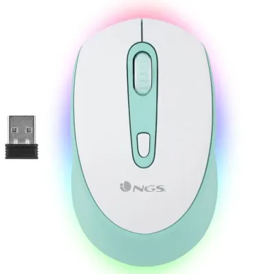 NGS Smog RB Ratón Wireless RGB Multidispositivo Blanco