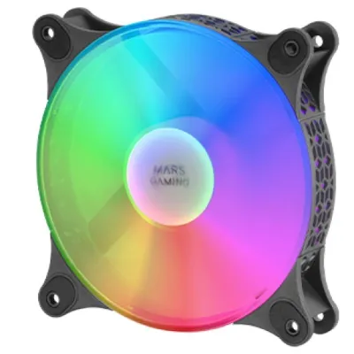Mars Gaming MFDUO Kit 2 Ventiladores FRGB Rainbow 120mm Negros