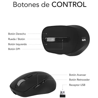 Subblim Comfort Ergo Dual Ratón Ergonómico Inalámbrico para